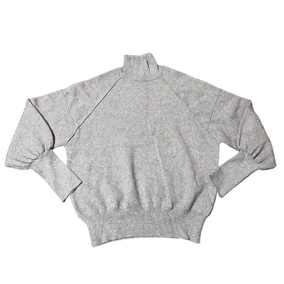 Zara Taupe Brown Mock Neck Bishop Sleeve Knit Sweater Womens Size Small NEW - Picture 1 of 5